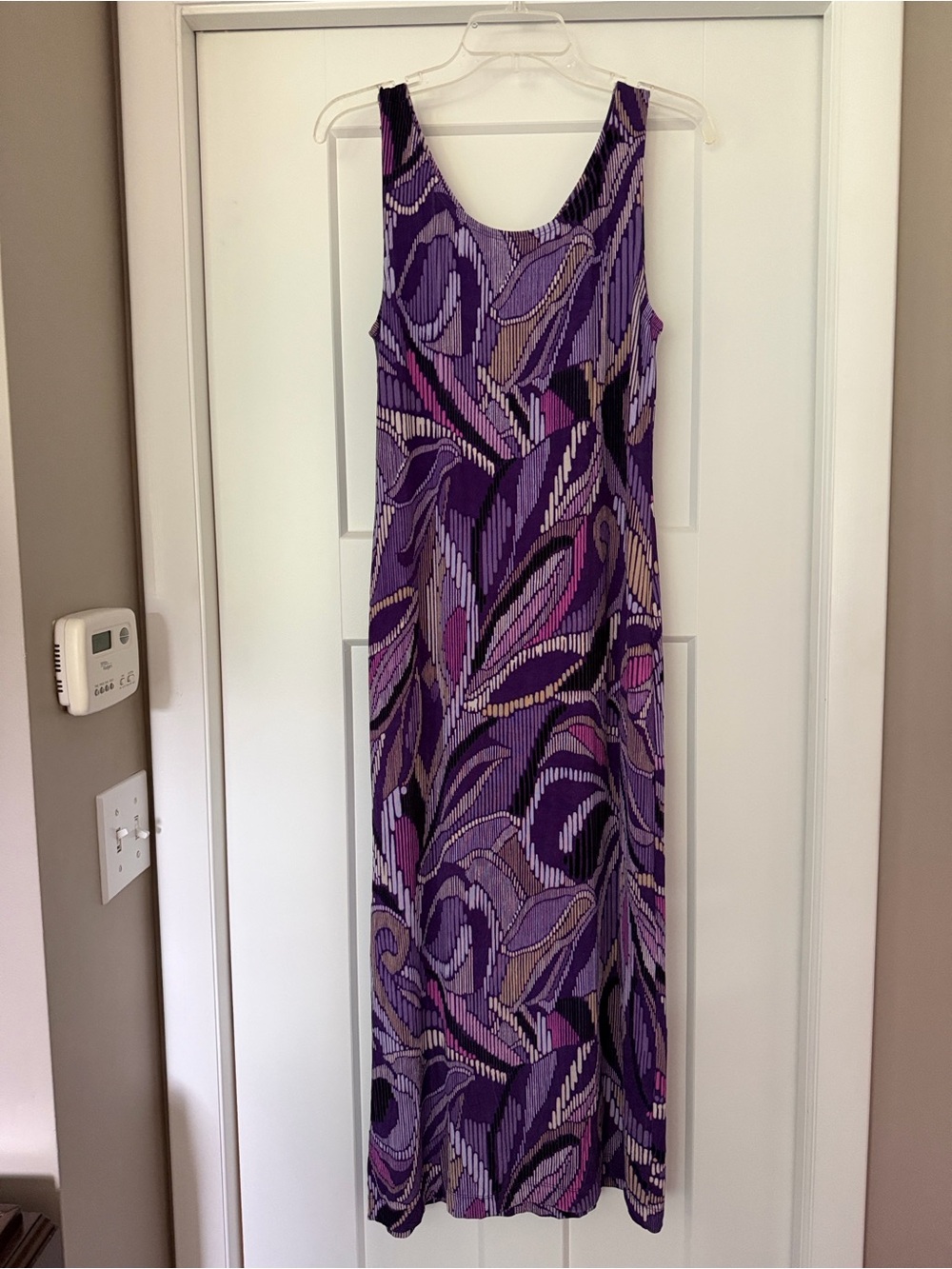 Chico’s Sleeveless Purple Patterned Maxi Dress